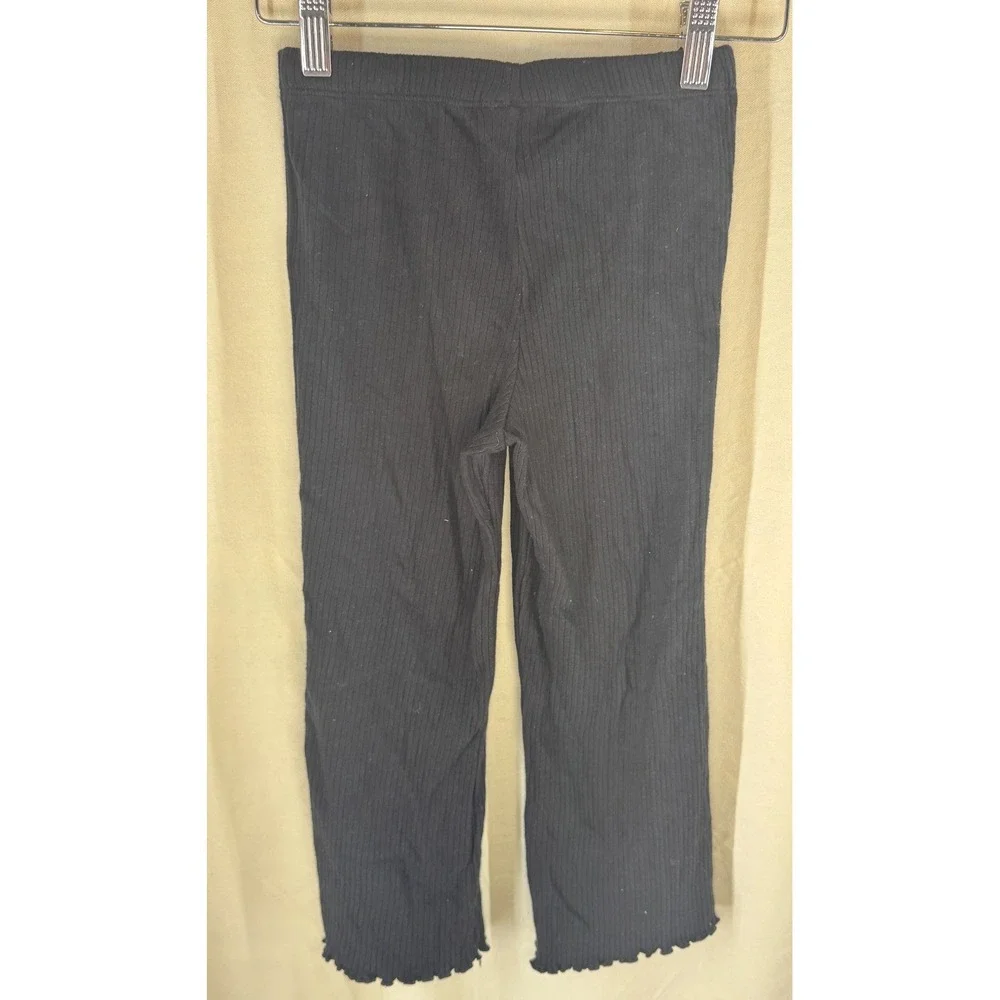 Calvin Klein Jeans Girls Pants 6X Black Ribbed Knit Pull-On Lounge NWOT